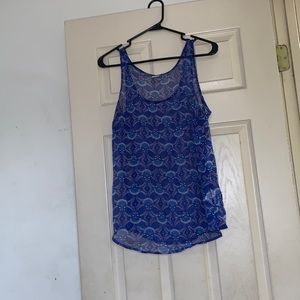 Medium see through blue tank top